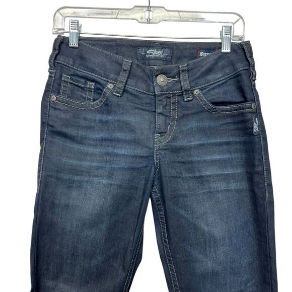 NWOT 27x26 super Silver Suki mid rise ankle skinny darkwashed - Picture 5 of 13